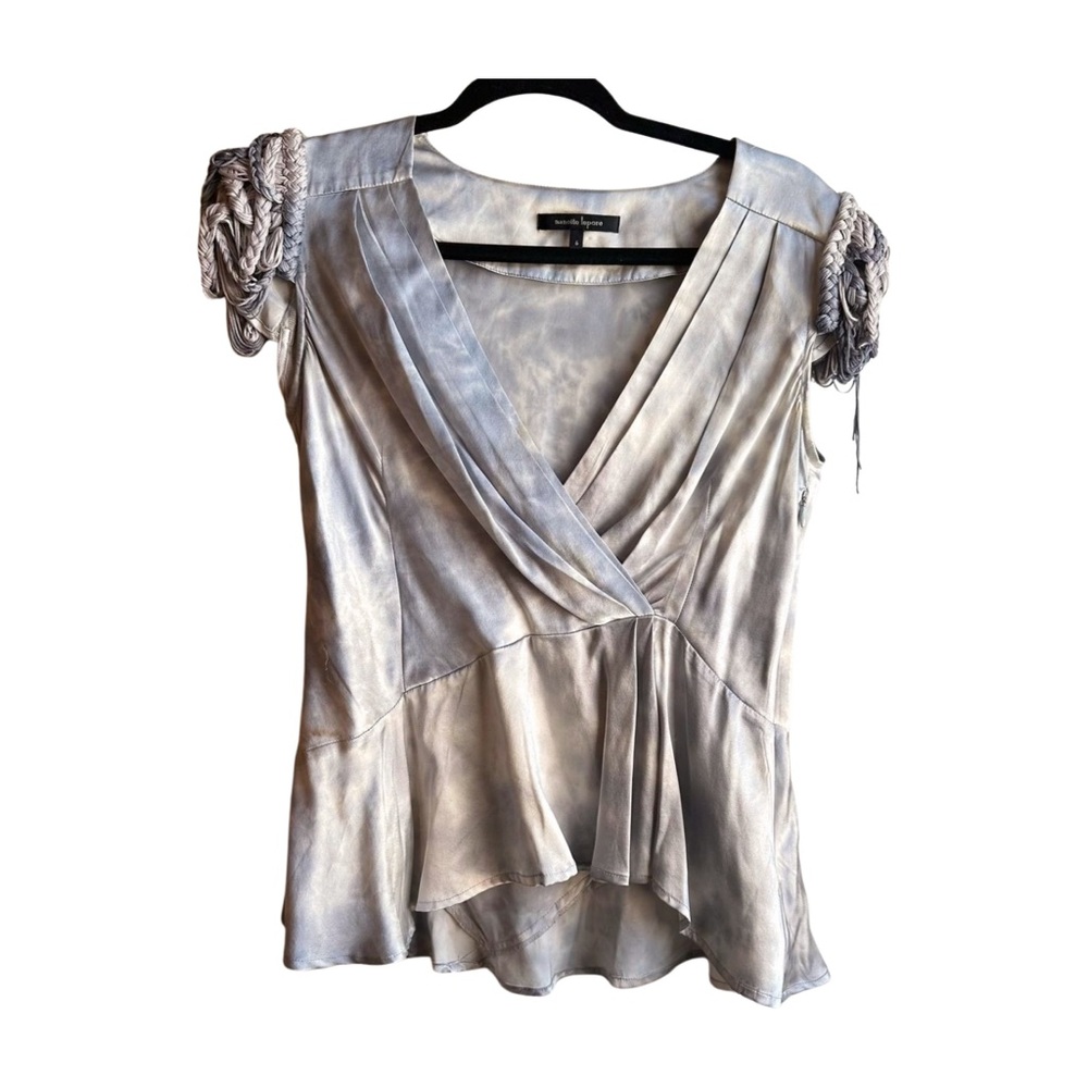 Nanette Lapore “Sailor Knot So Fast” Avante-Gard 100% Silk Draped Top l Size 6